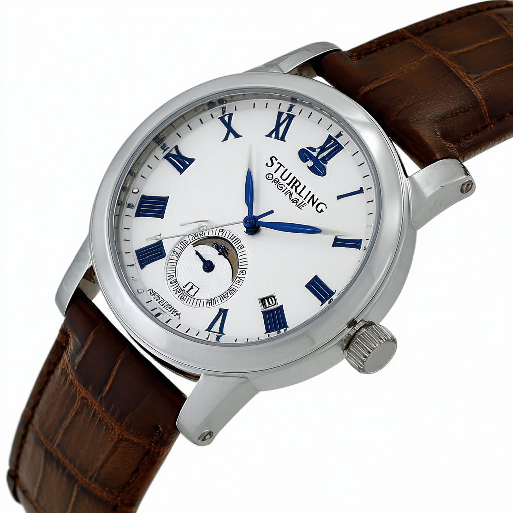 Stuhrling Original Men's 1077.3335K2 Classic Delphi Venezia Automatic Leather Crocodile Strap Watch