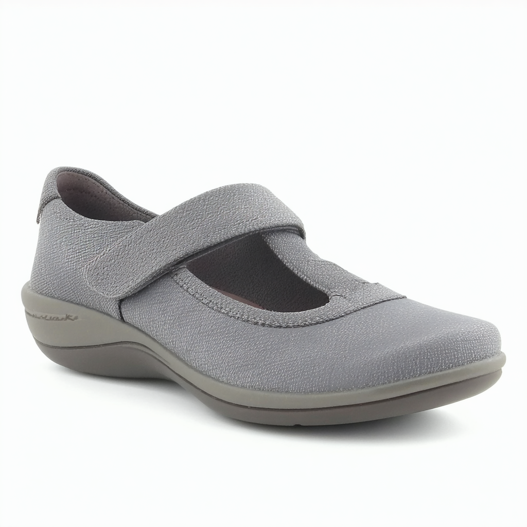 Clarks Women's Sillian 2.0 Joy Mary Jane Flat, Grey Synthetic, 9.5 Wide