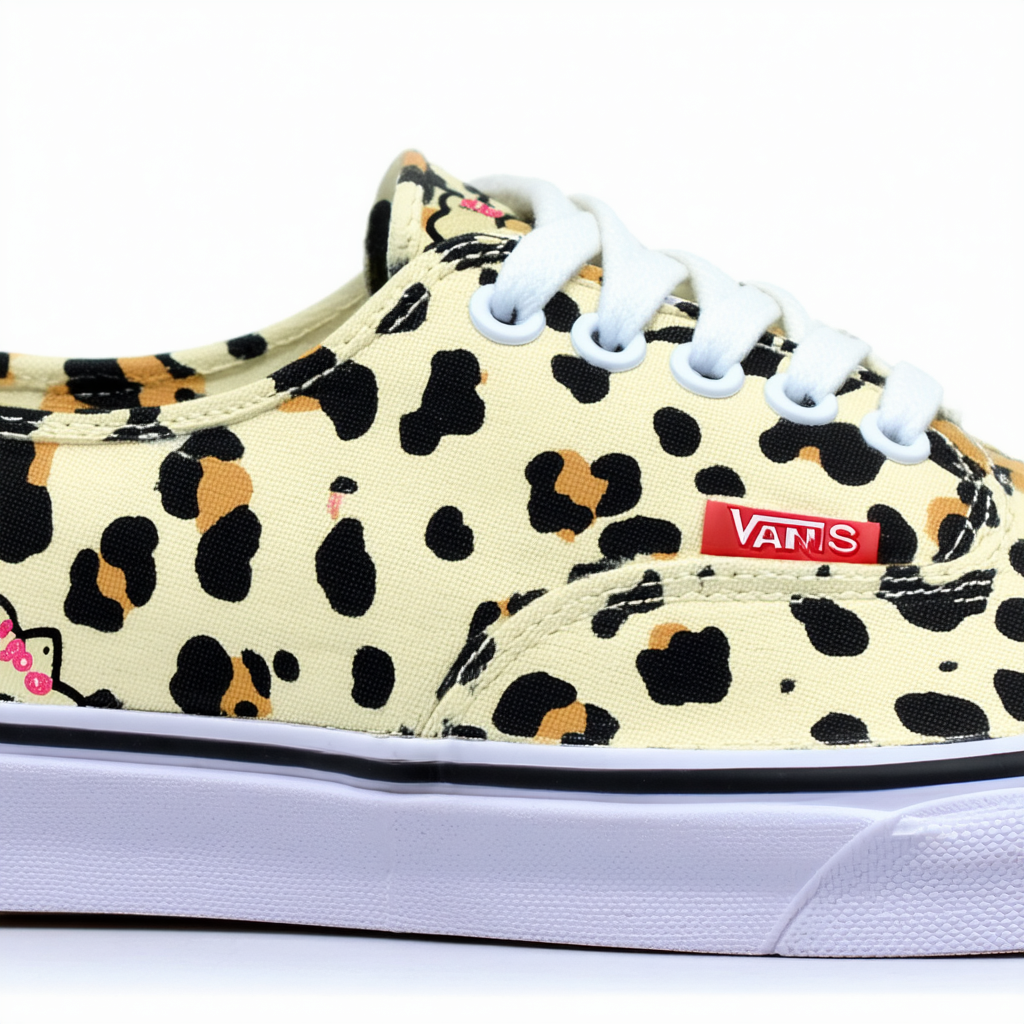 Vans Women's Authentic (Hello Kitty) Leopard/TrWht Skate Shoe 5 Men US / 6.5 Women US