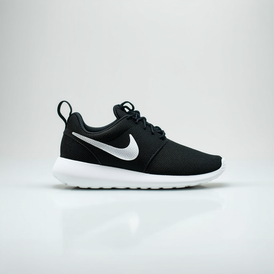 Nike Womens Roshe One Black/Metallic Platinum/White Running Shoe 6 Women US