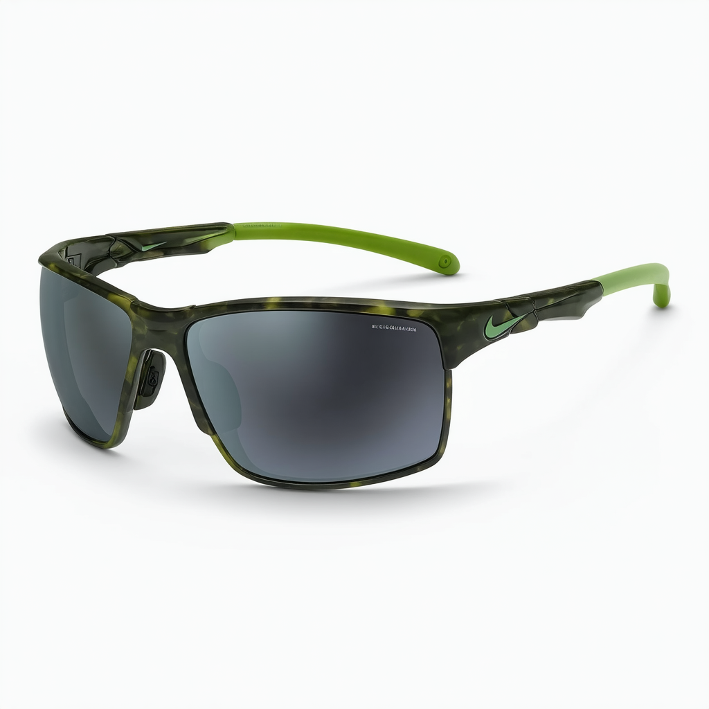 Nike EV1007-207 Essential Jaunt R Sunglasses (Frame Green with Gunmetal Flash Lens), Matte Tortoise