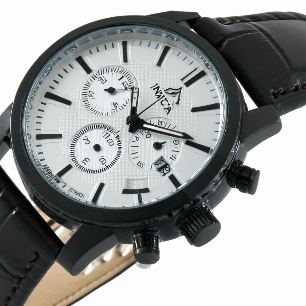 Invicta Men's 5142 Slim Collection Round Black Leather Watch