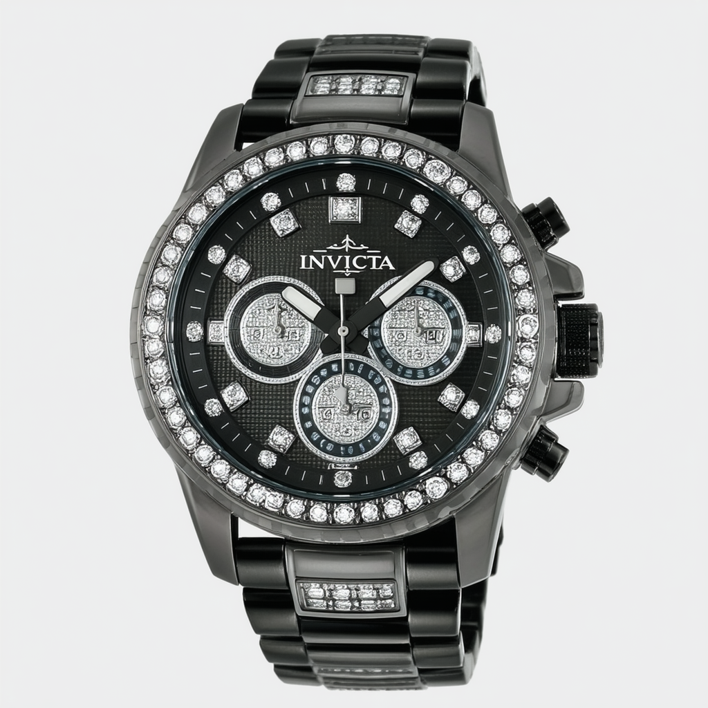 Invicta Men's 0440 II Collection Diamond Accented Gunmetal Ion-Plated Watch