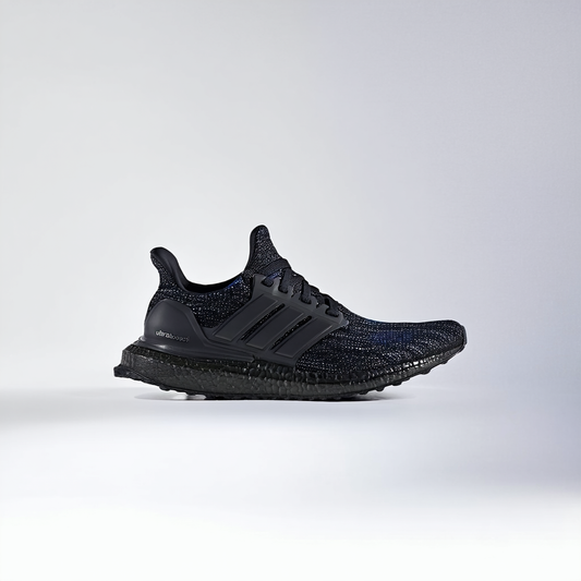 adidas Men's Ultraboost 20 Running Shoe, Black/Black/Boost Blue Violet Metallic, 10 M US