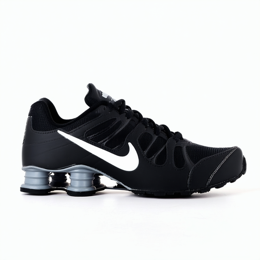 NIKE Women's Shox NZ EU Black/White/Anthracite/Lsr Crmsn Running Shoe 9.5 Women US