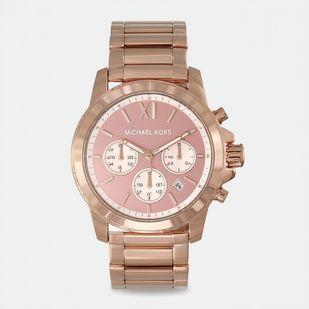 Michael Kors Parker Pink Dial Two Tone SS Quartz Chrono Ladies Watch MK6140
