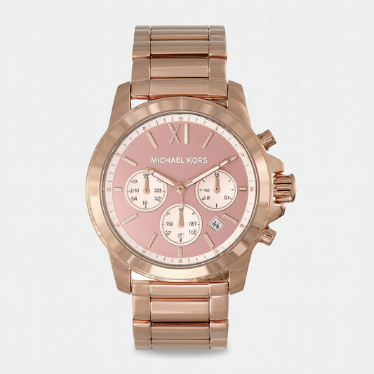 Michael Kors Parker Pink Dial Two Tone SS Quartz Chrono Ladies Watch MK6140