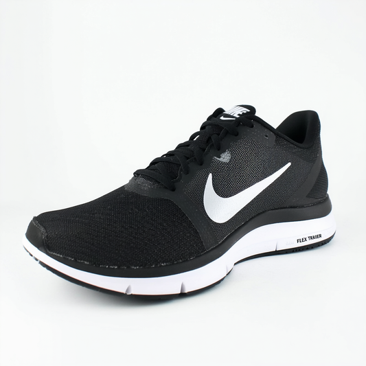 Nike Womens Flex Trainer 5 Running Shoe,  Black/Silver/White - 8.5 B(M) US