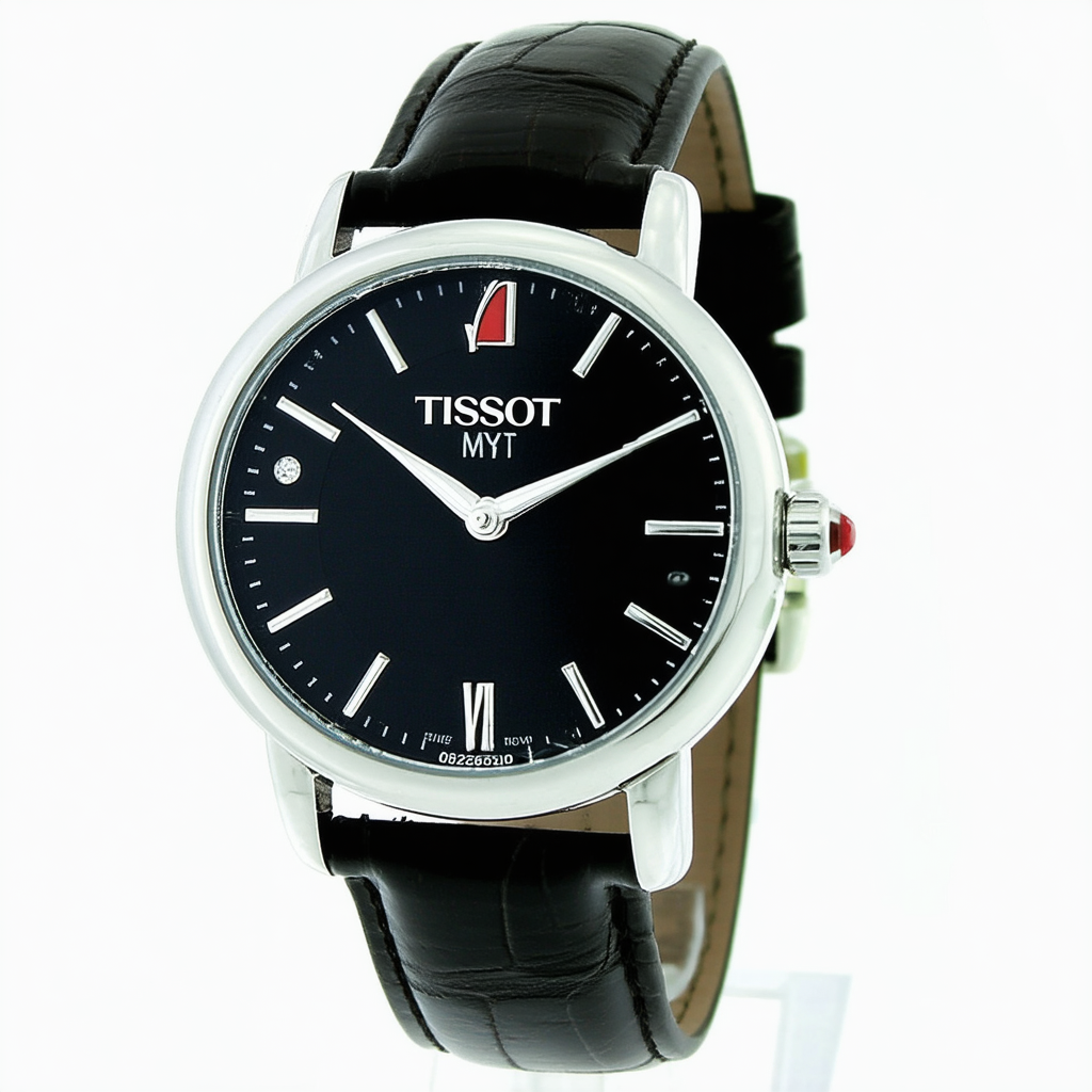 Tissot My-T Open Black Dial Black Leather Ladies Watch T0323091605700