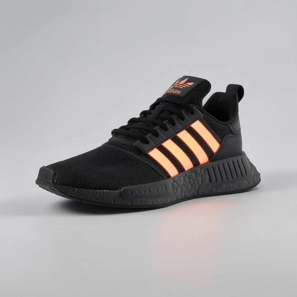 adidas Men's Originals Nite Reflective Shoes Jogger, Core Black/Grey Six-orange, 11.5