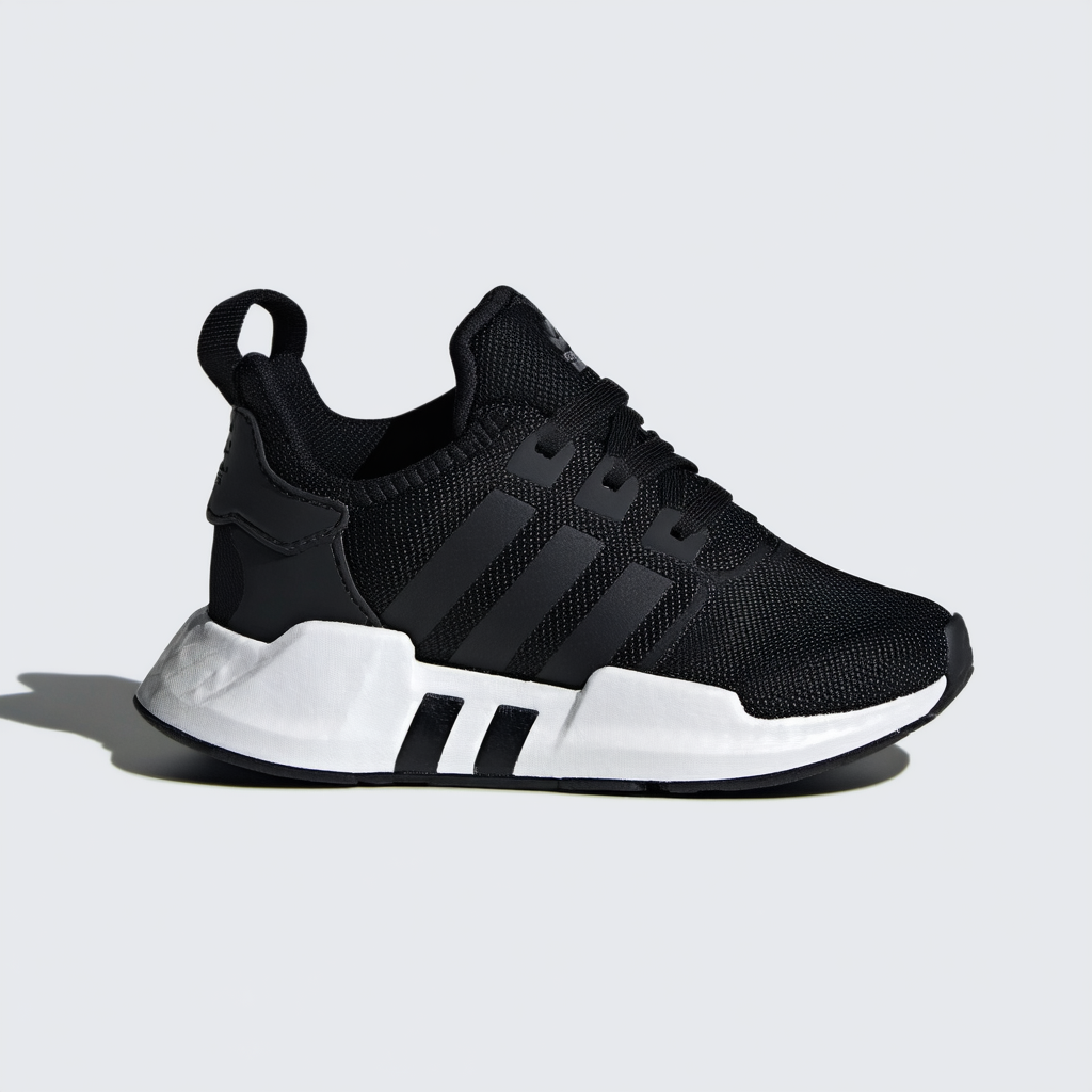 adidas Originals Boy's EQT Support ADV J Running Shoe, Black/Black/White, 6 M US Big Kid