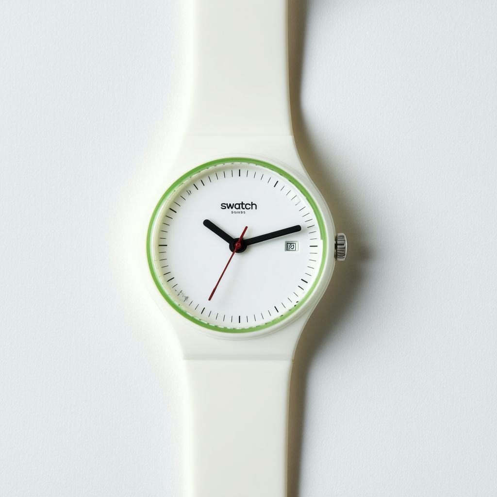 Swatch Originals Greensounds White Dial Silicone Strap Unisex Watch SUOC107
