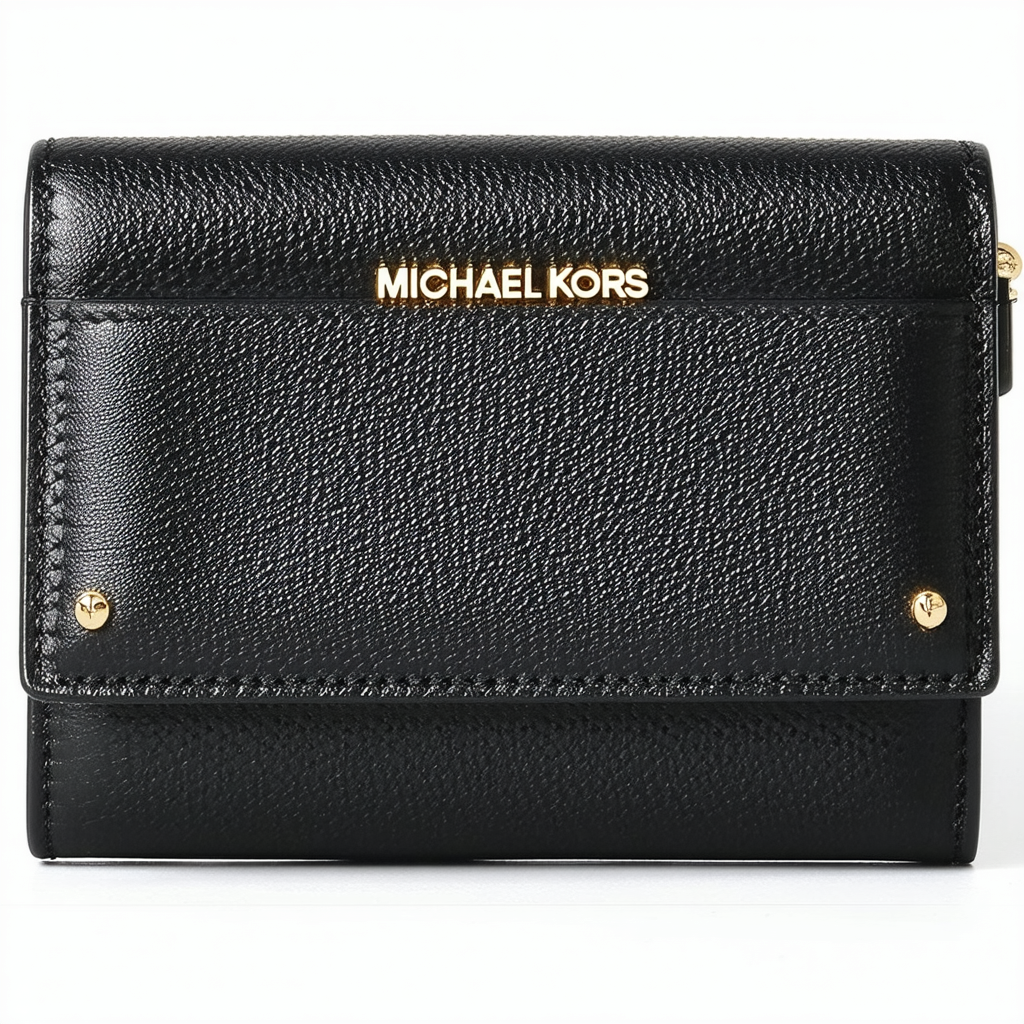 Michael Kors Women's Large Jet Set Smartphone Wristlet Leather Wallet Black