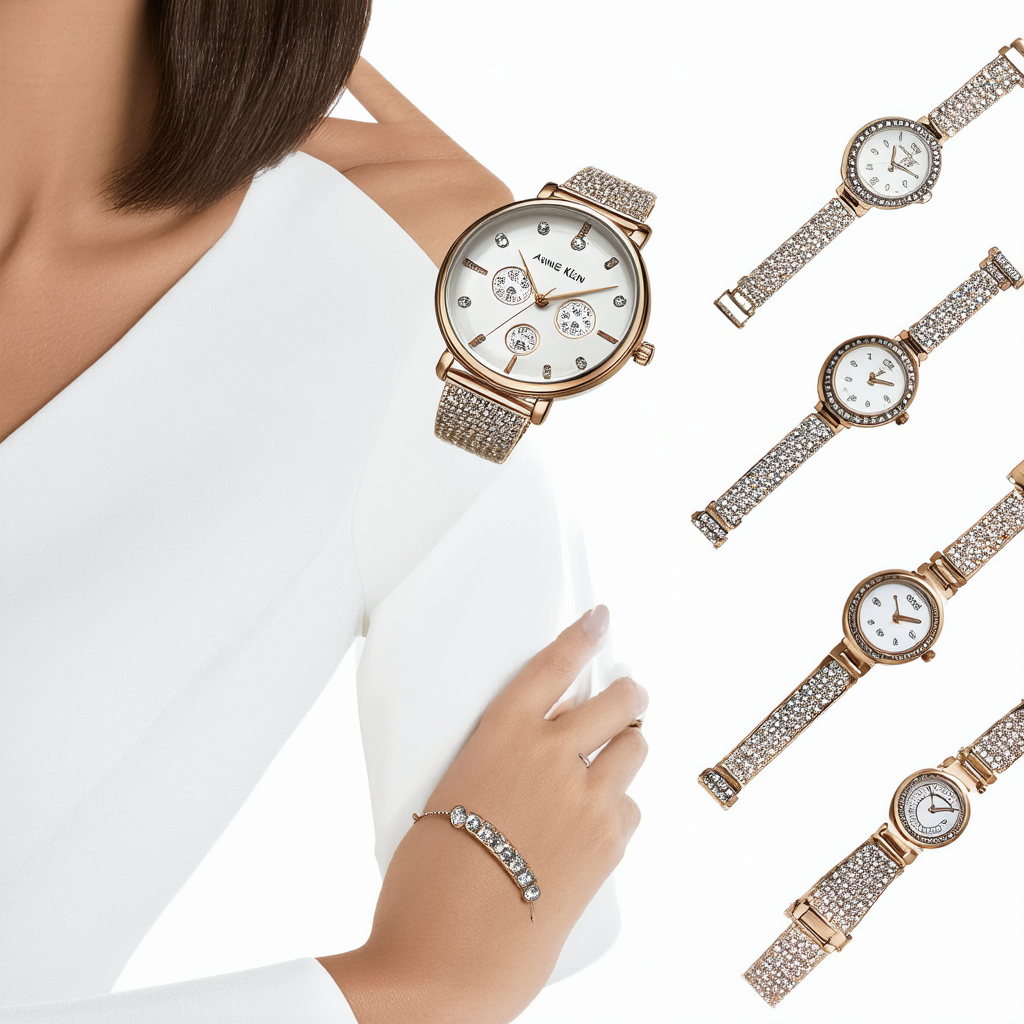 Anne Klein Women's Premium Crystal Accented Watch and Interchangeable Bezel Set