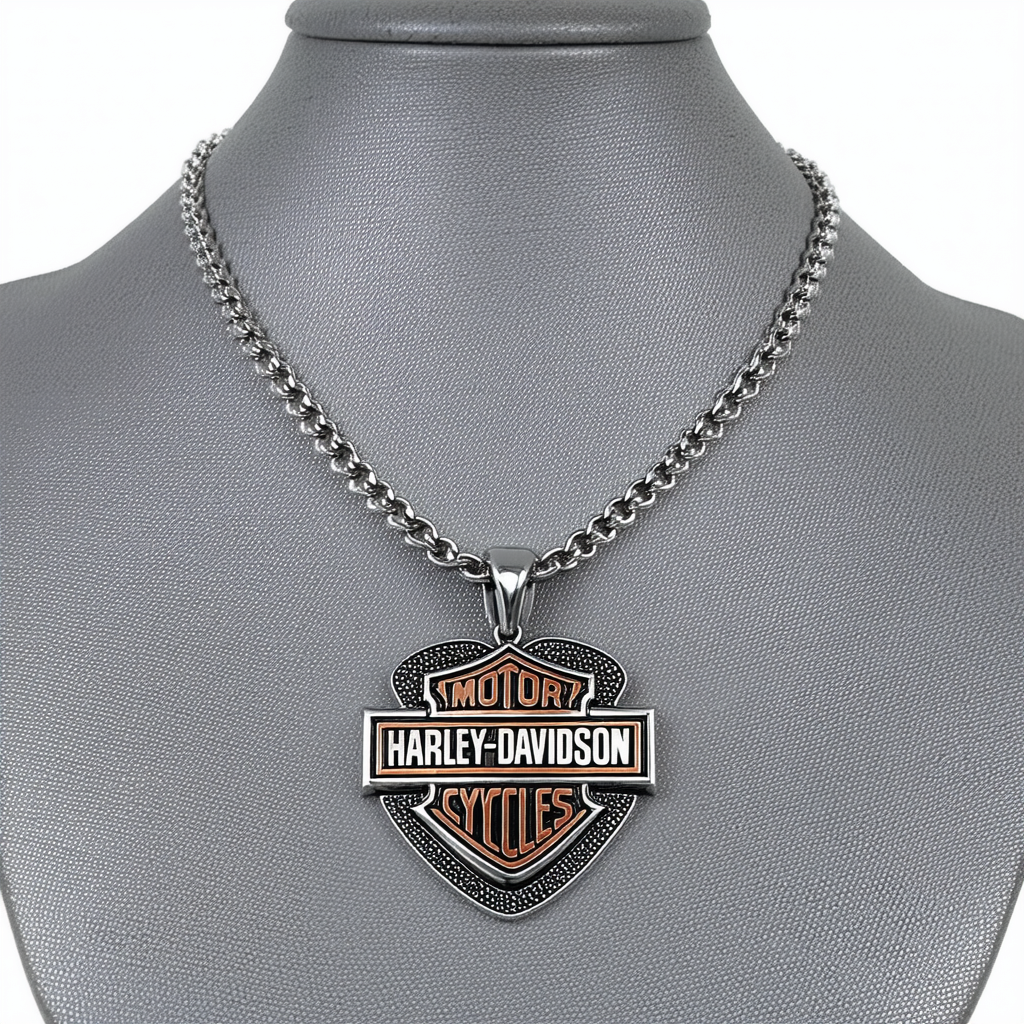 Harley-Davidson Women's Necklace, Embellished Rebel Heart, Silver HDN0315-18