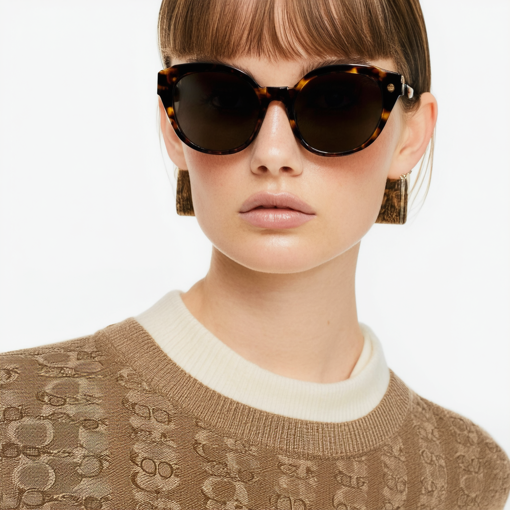 COACH HC8230-550773 Sunglasses L1006 DARK TORTOISE w/DARK TORT GOLD SIG C 57mm