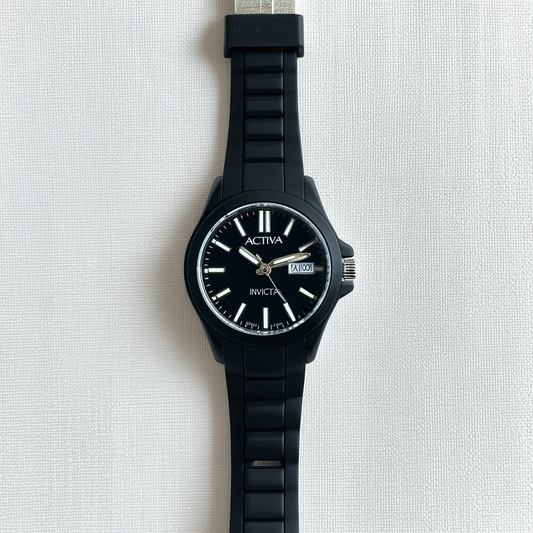 Activa By Invicta Women's AA301-009 Black Dial Black Polyurethane Watch