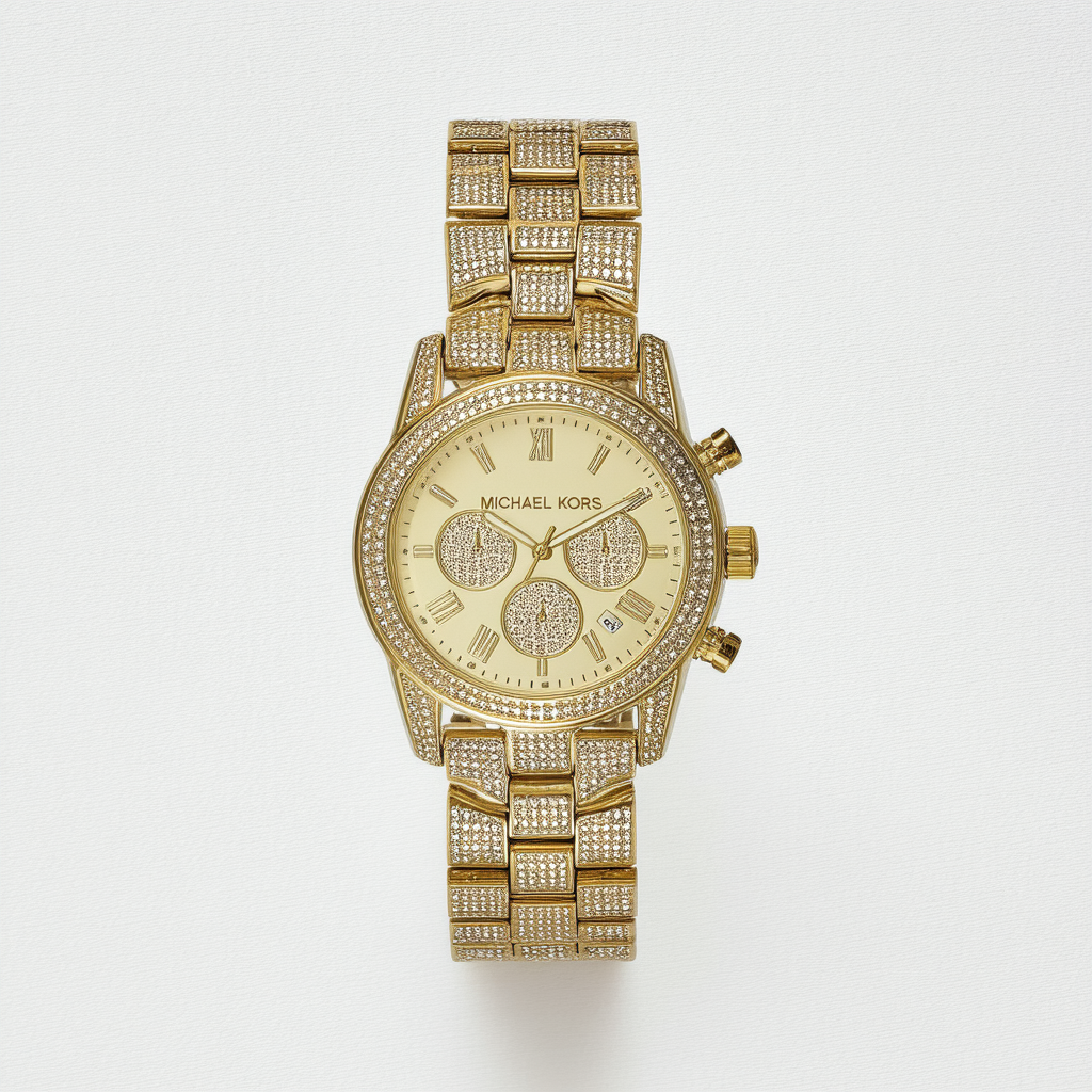 Michael Kors MK5756 Women's Camille Gold-Tone Glitz Stainless Steel Bracelet Watch