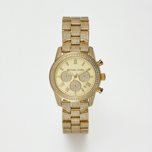 Michael Kors MK5756 Women's Camille Gold-Tone Glitz Stainless Steel Bracelet Watch