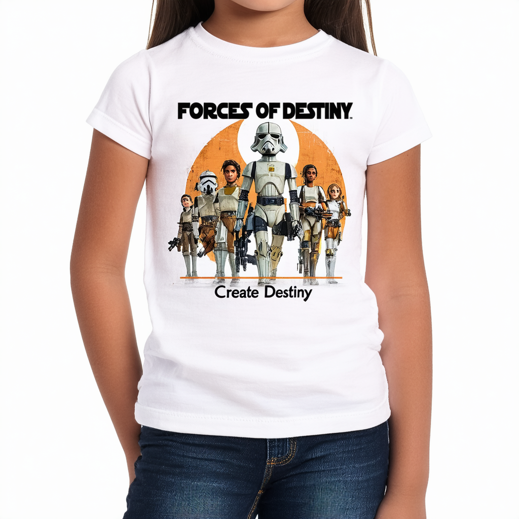 Girl's Star Wars Forces of Destiny Create Destiny T-Shirt - White - Medium