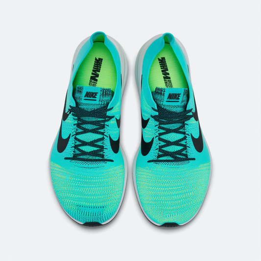 Nike Women's Free Running Motion Flyknit Shoes, Hyper Turq/Black-volt-rio Teal - 8.5 B(M) US