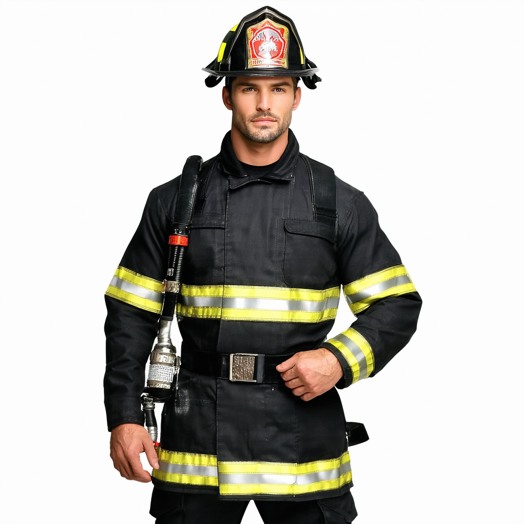 Black Uniform Firefighter Mens Costume