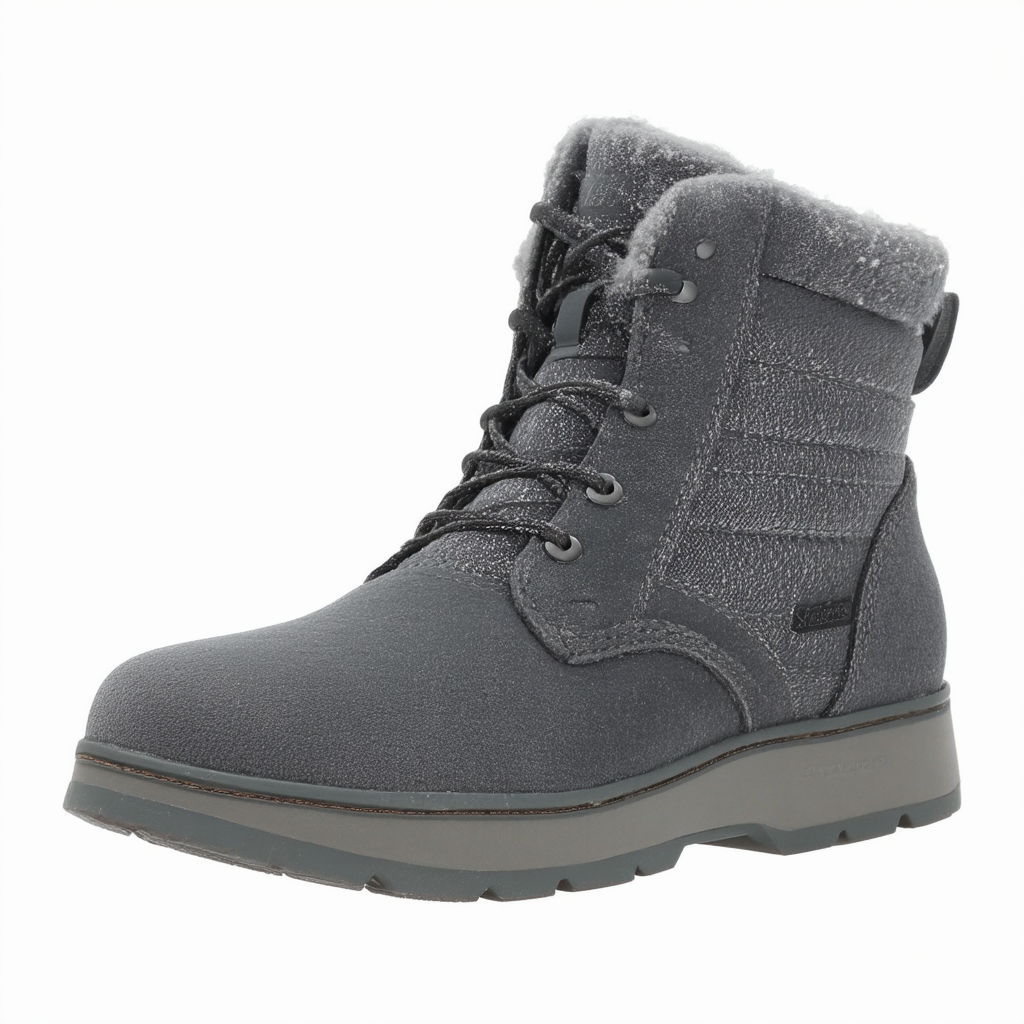 Skechers BOBS Women's High Peaks-Flurry Dust Ankle Boot, Charcoal, 8 M US
