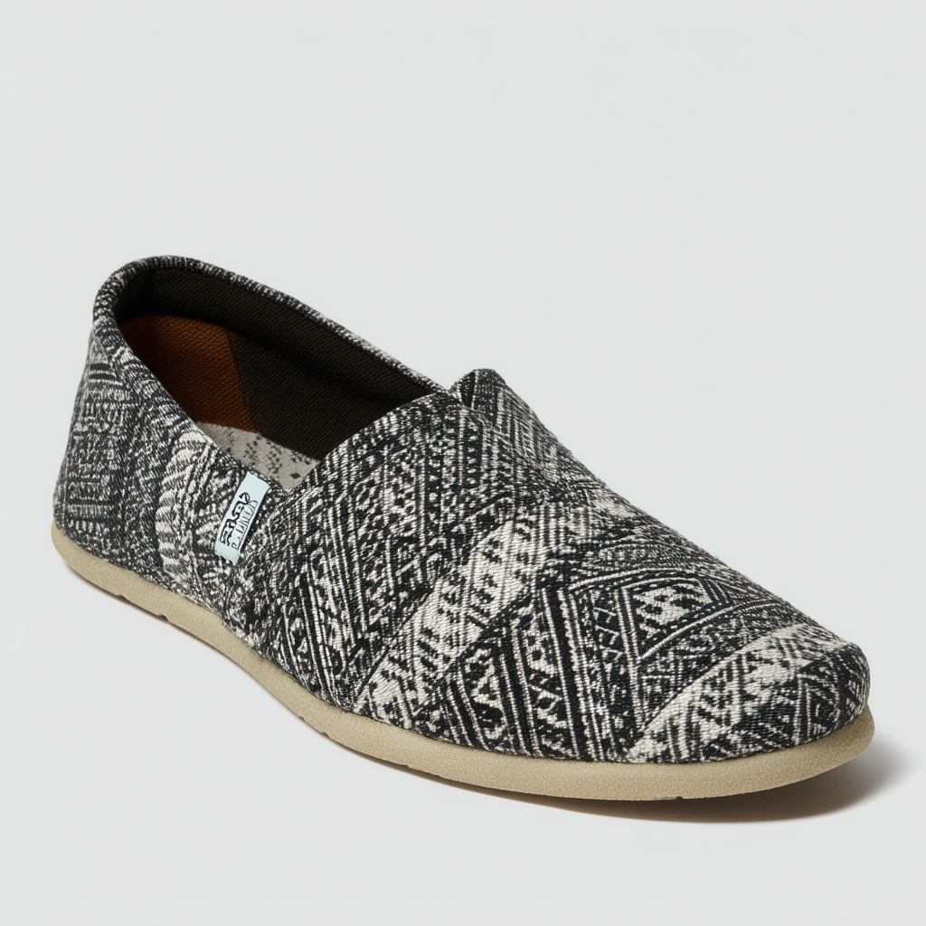 TOMS Men's Classic Tribal Print Black/Gray Casual Shoe 10.5 Men US