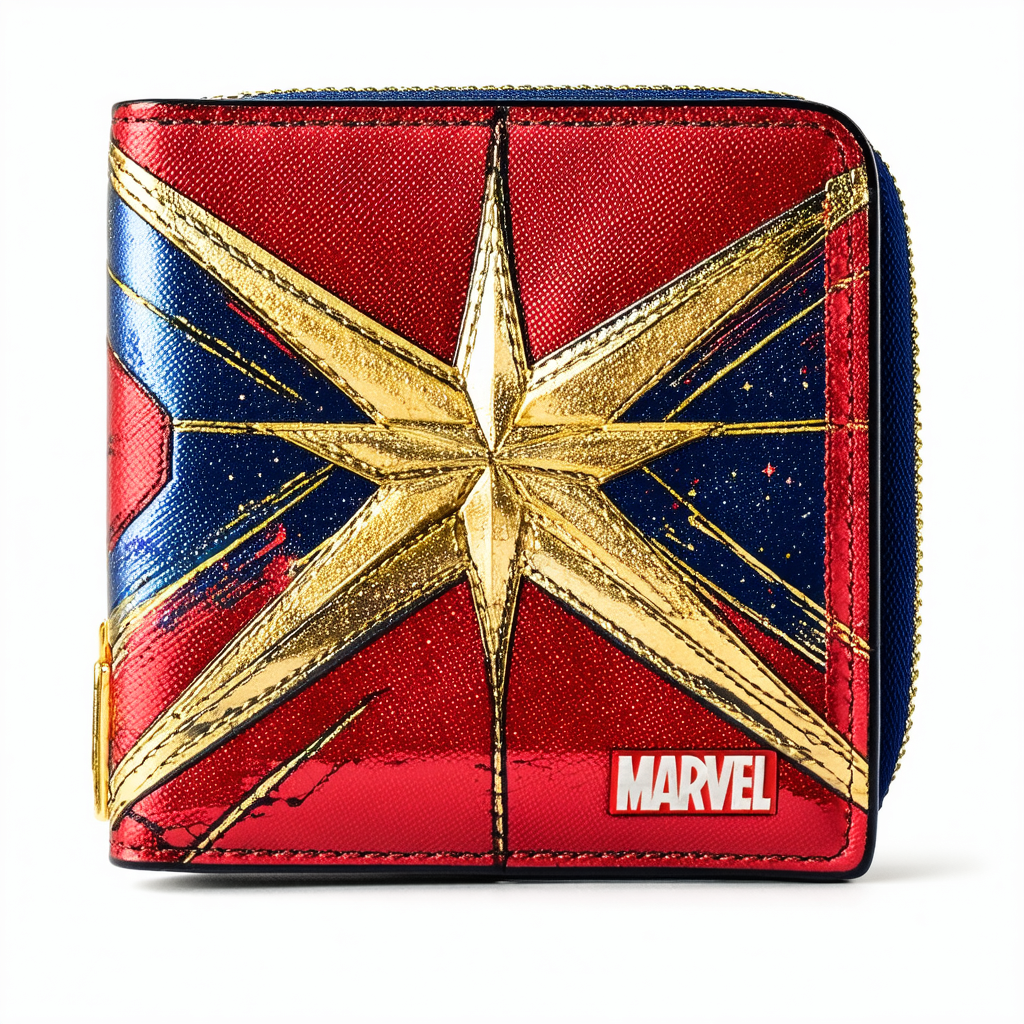 Loungefly x Marvel Classic Captain Marvel Metallic Zip-Around Wallet