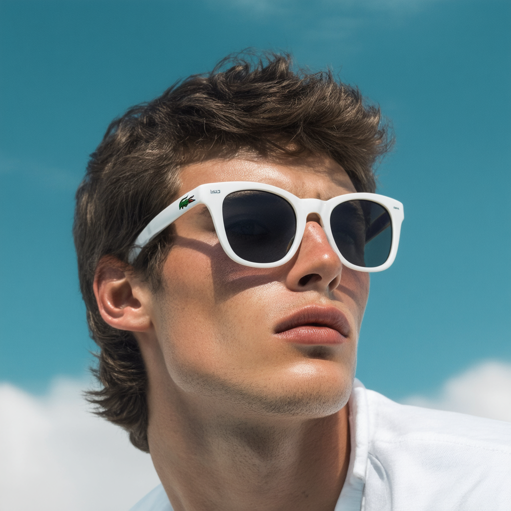 Lacoste L503S 105 Dublin Plastic Wayfarer Sunglasses White