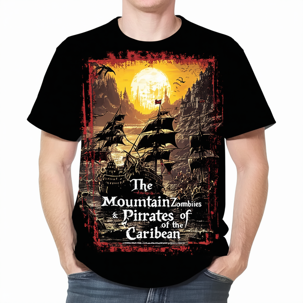 The Mountain Zombies & Pirates of the Caribbean T-shirt L