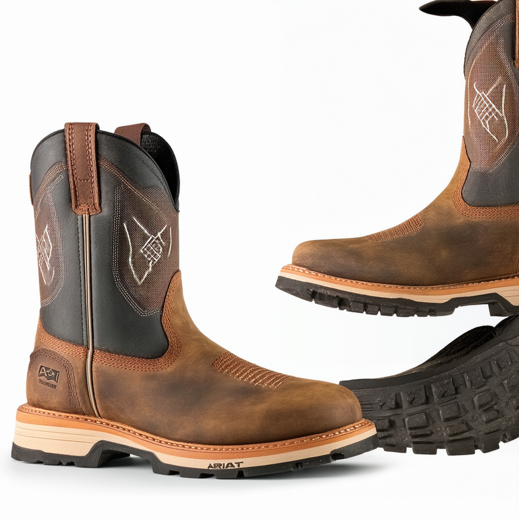Ariat Men's Groundbreaker Wide Square Steel Toe Work Boot, Dusted Brown/Sand Crackle, 12 2E US