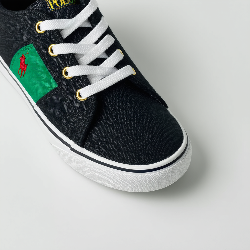 Polo Ralph Lauren Kids Kids' Vaughn Fusion Blk Msh/Grn PP Sneaker