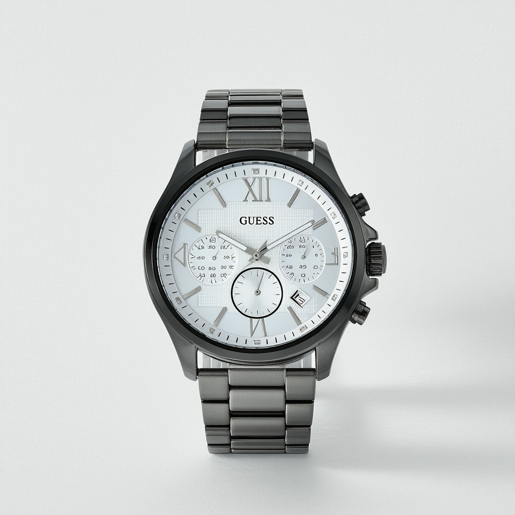 GUESS Men's Stainless Steel Casual Bracelet Watch, Color: Black (Model: U0694G3)