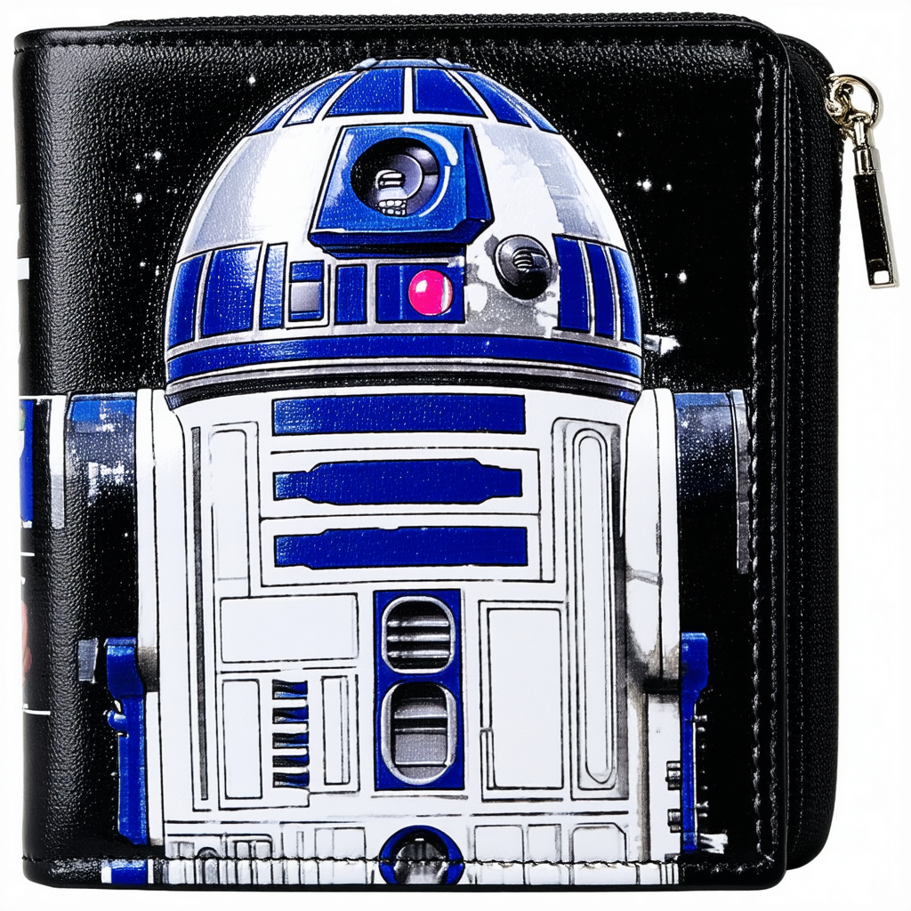 Loungefly x Star Wars R2-D2 Zip Around Wallet, One Size, Black