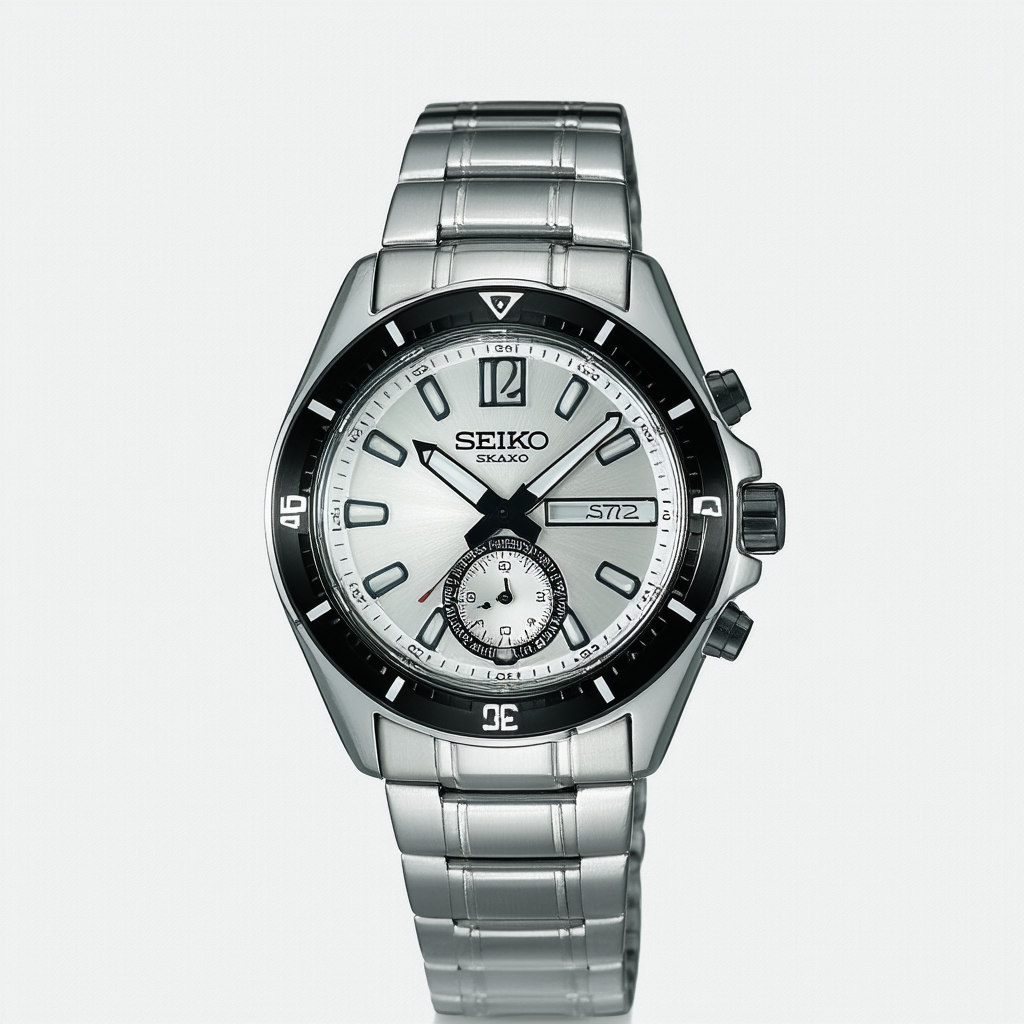 Seiko Men's SKA472 Kinetic Silver Dial Watch