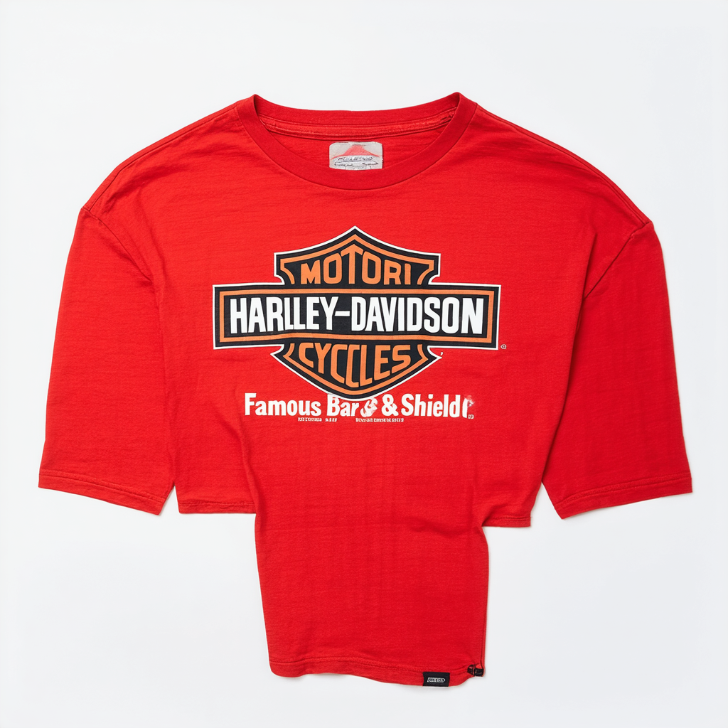 Harley-Davidson Men's Famous Bar & Shield Short Sleeve T-Shirt, Bright Red