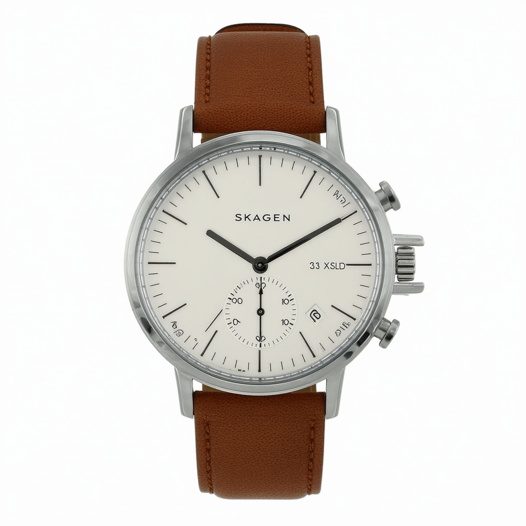 Skagen Men's 331XLSLD1 Steel Brown Leather Multi-Function Watch