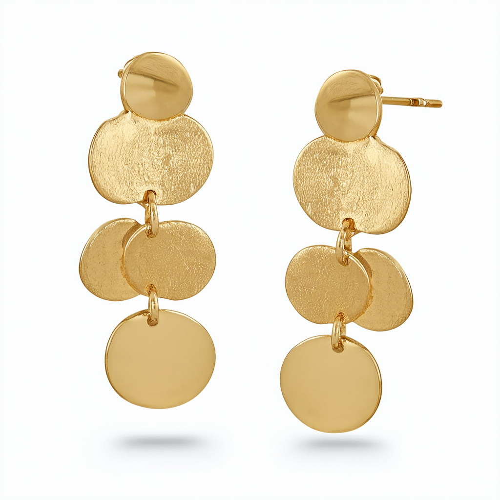 Anne Klein Gold-Tone Plated Multi-Disc Drop Earrings