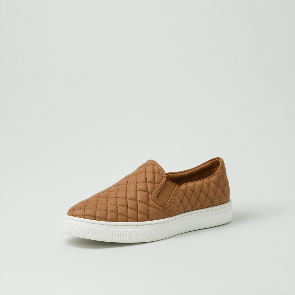 Women Leatherette Quilted Slip On Sneaker FI28 - Nude