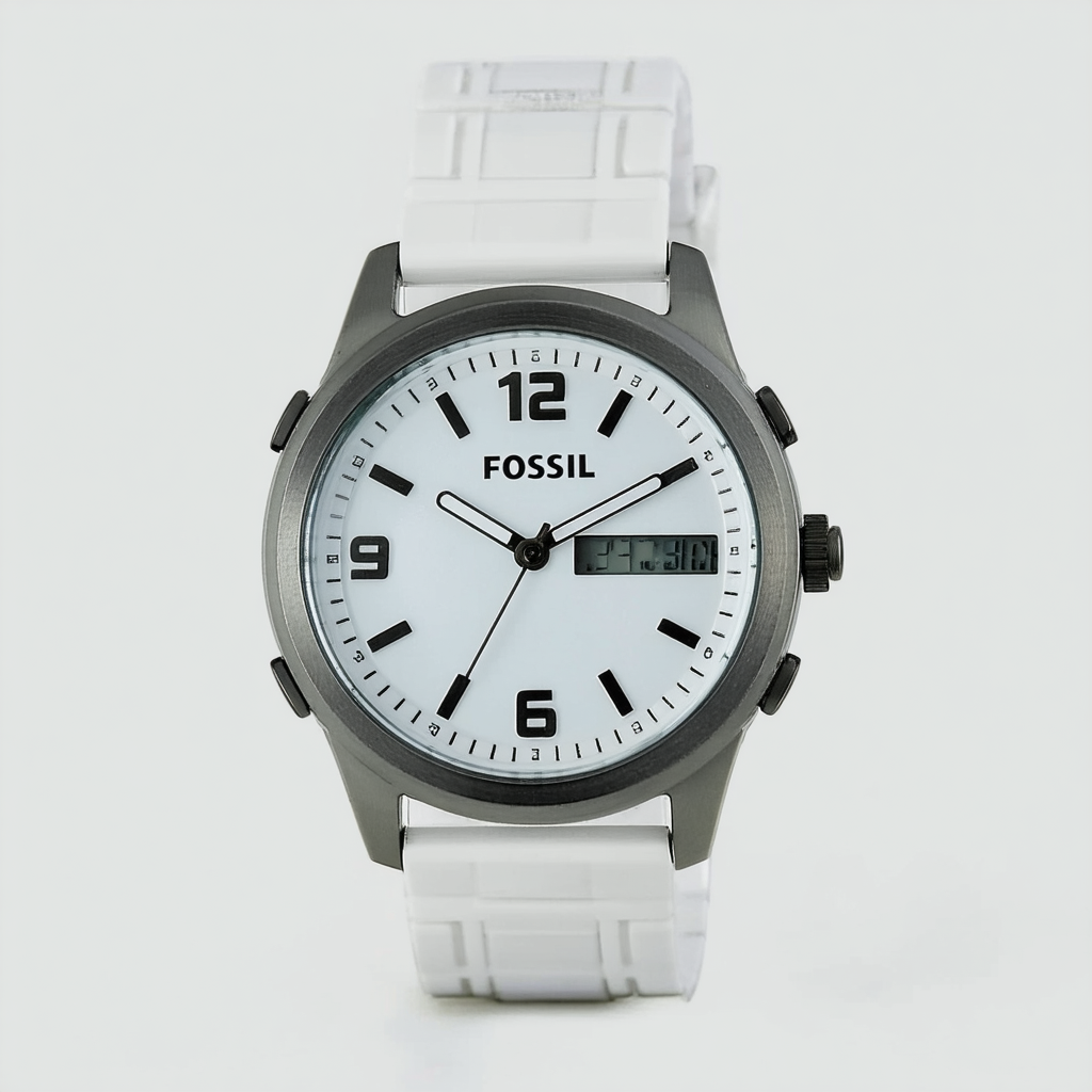Fossil Casual White Digital Mens Watch JR1271