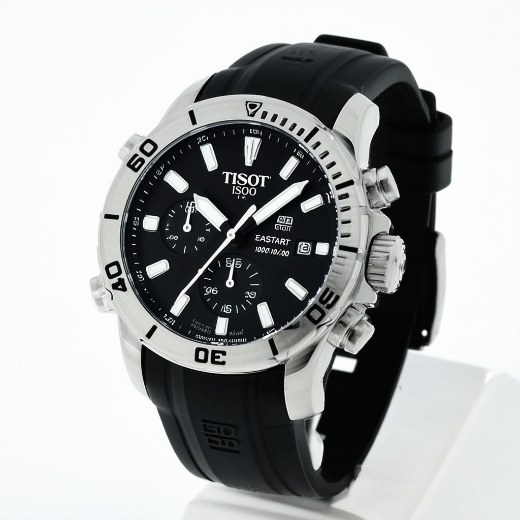 Tissot Men's T066.417.17.057.00 'Seastar 1000' Black Dial Black Rubber Strap Swiss Quartz Watch