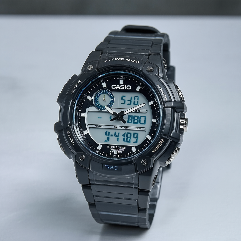 Casio 10 Year Battery World Time Countdown Timer Analog-Digital Watch (Model: AEQ-120W-9AV)