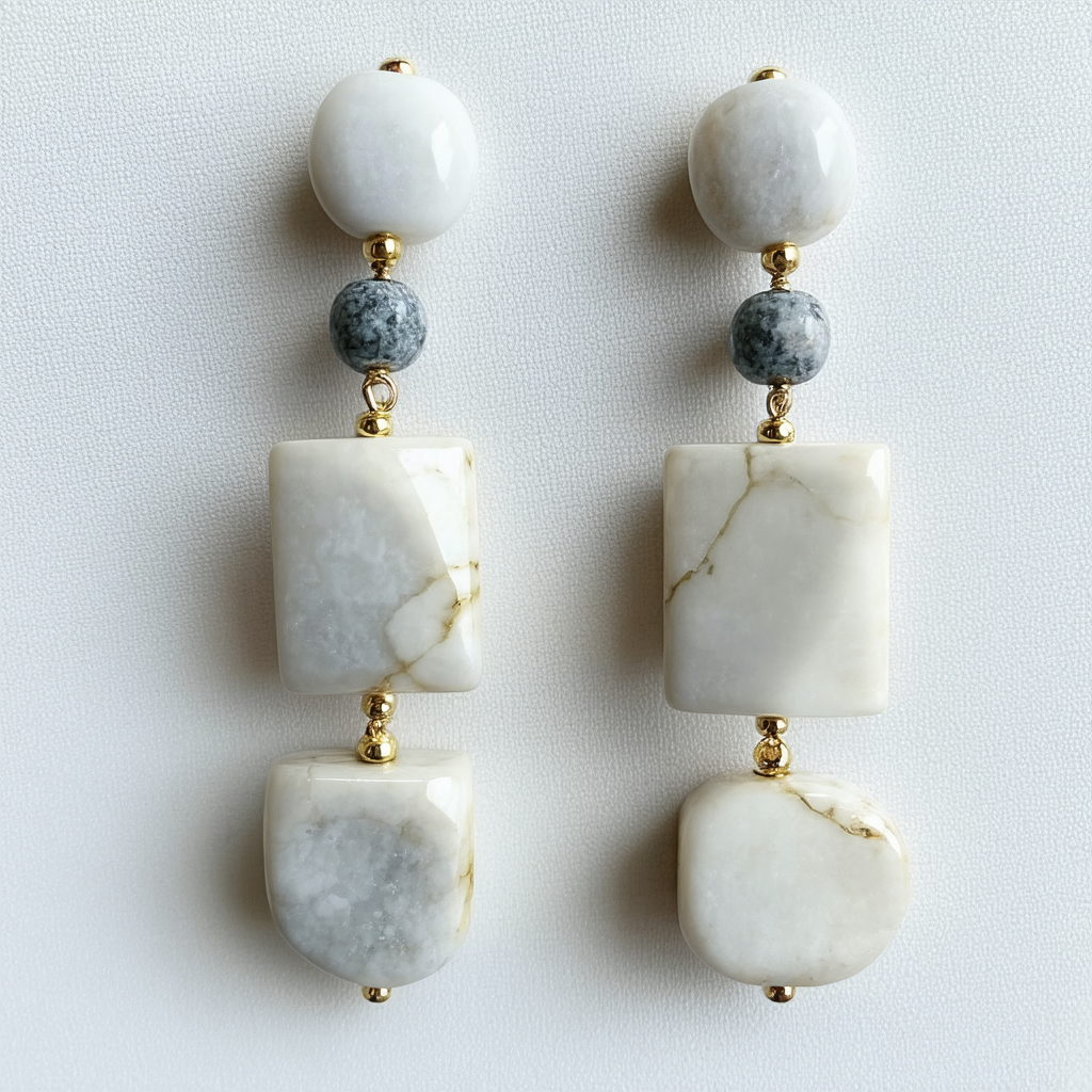 Kenneth Cole New York Sea Stone Beach Geometric Bead Drop Earrings