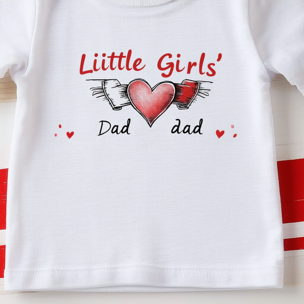 Threadrock Little Girls' Dad Heart Tattoo Toddler T-Shirt