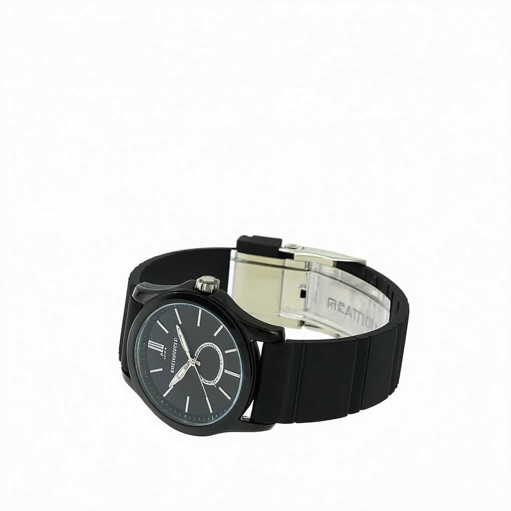 Kenneth Cole Reaction Three-Hand Silicone - Black Men's watch #RK1255