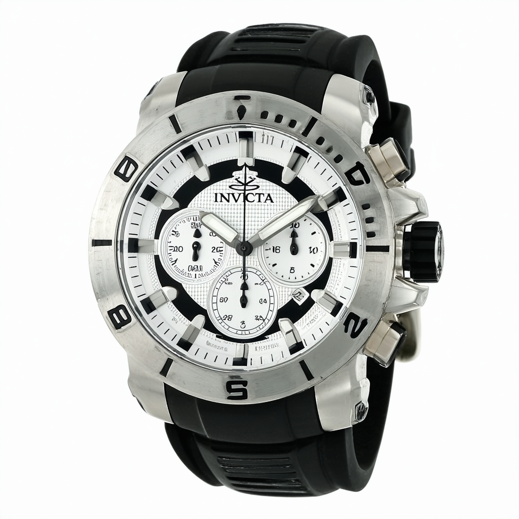 Invicta Men's Reserve Stainless Steel Quartz Watch with Silicone Strap, Black, 24 (Model: 26193)