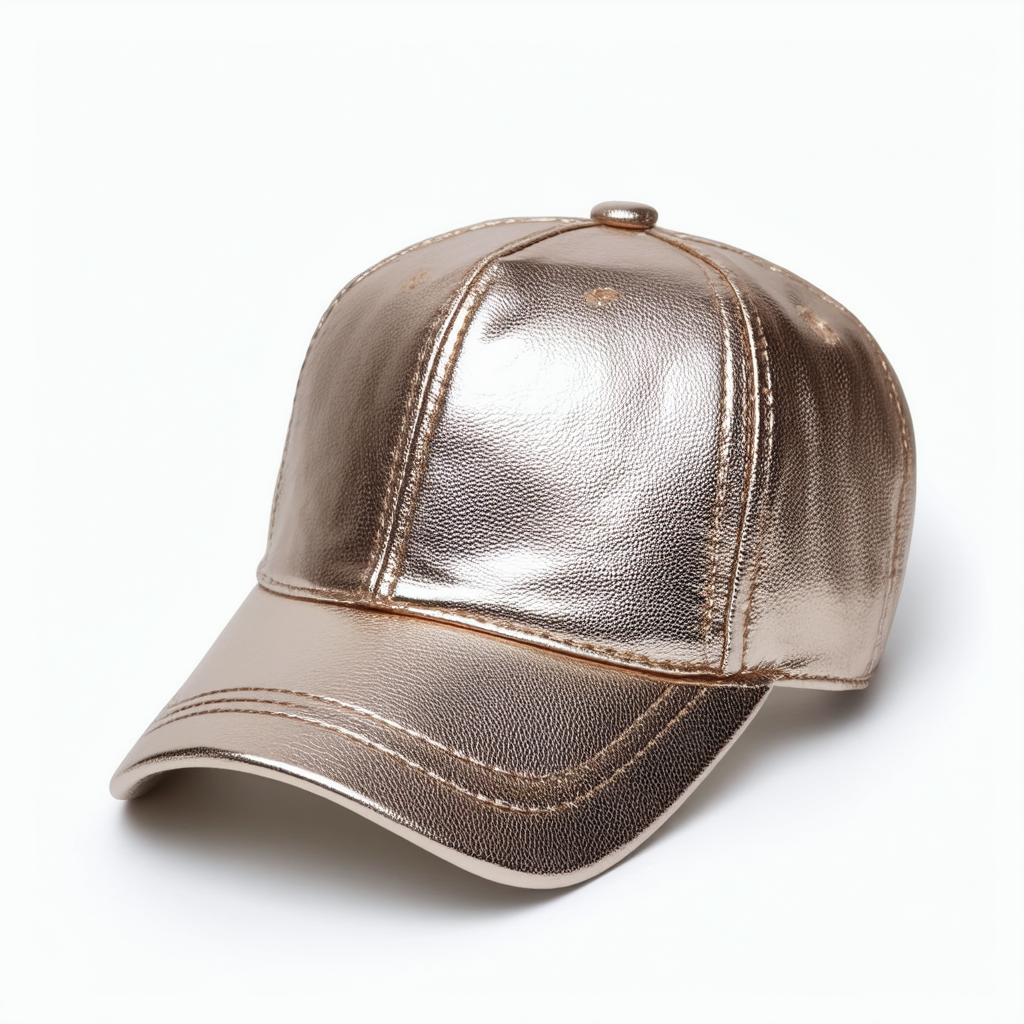 Steve Madden Women's Metallic Faux Leather Baseball Cap