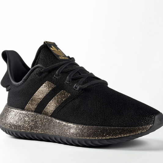adidas Originals Kids' Tubular Shadow J Sneaker, Black/Back/ Back/ Gold Glitter, 6.5 M US Big Kid