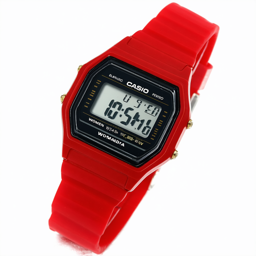 Casio Women's W211-4AV Digital Red Resin Strap Watch